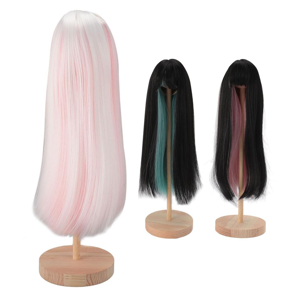 Long Straight Doll Wig Two Color  Doll Hair Wig High Temperature Fiber Doll Replacement Wig for 7
