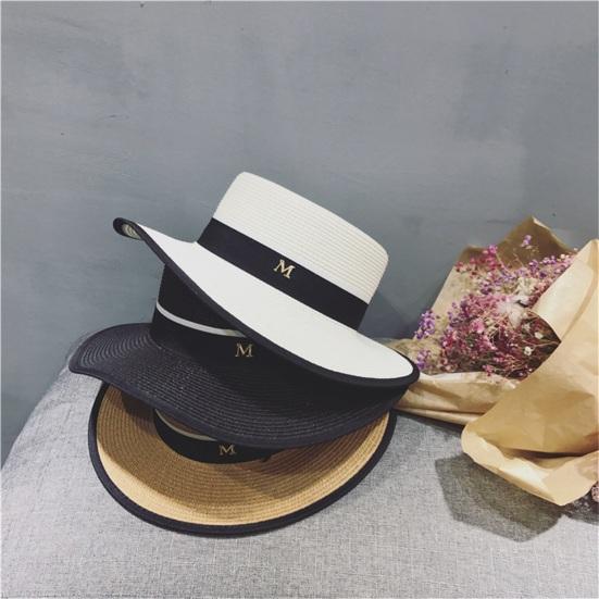 Beach Hat Large Brim UV-proof Flat Top Fashion Summer Women Visor Cap for Outdoor