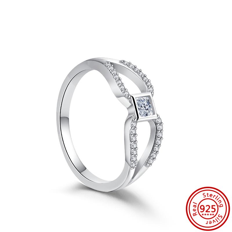 Inel de Deget Inimă Roșie Inele cu Zircon Strălucitor Zircon Spumos Pentru Femei Cupru Sterling 925 Nuntă Logodnă Petrecere Cadouri de Lux