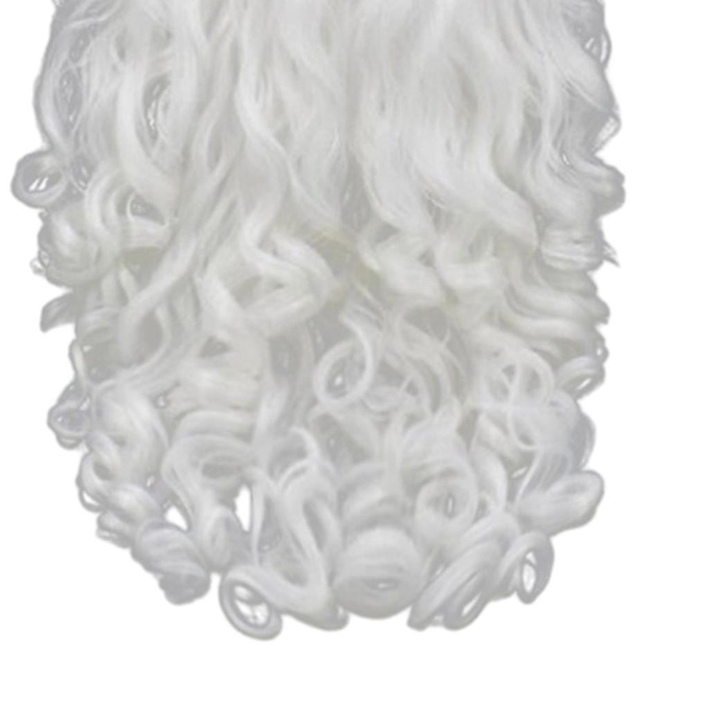 Santa Claus Wig And Beard Cosplay Christmas White Curly Hair for Stage