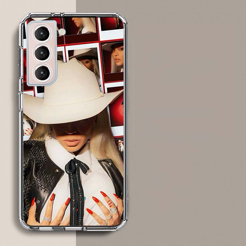 Singer Beyonce Cowboy Phone Case For Samsung Galaxy S25 Edge S24 S23 FE S21 S20 S10 Plus S22 S26 Ultra Cover Clear Cases TPU Cap