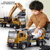 1/32 Scale Mixer Truck Alloy Car Model Diecasts Metal Toy Large Concrete Cement Truck Excavator Car Model With Sound And Light Collection Kids