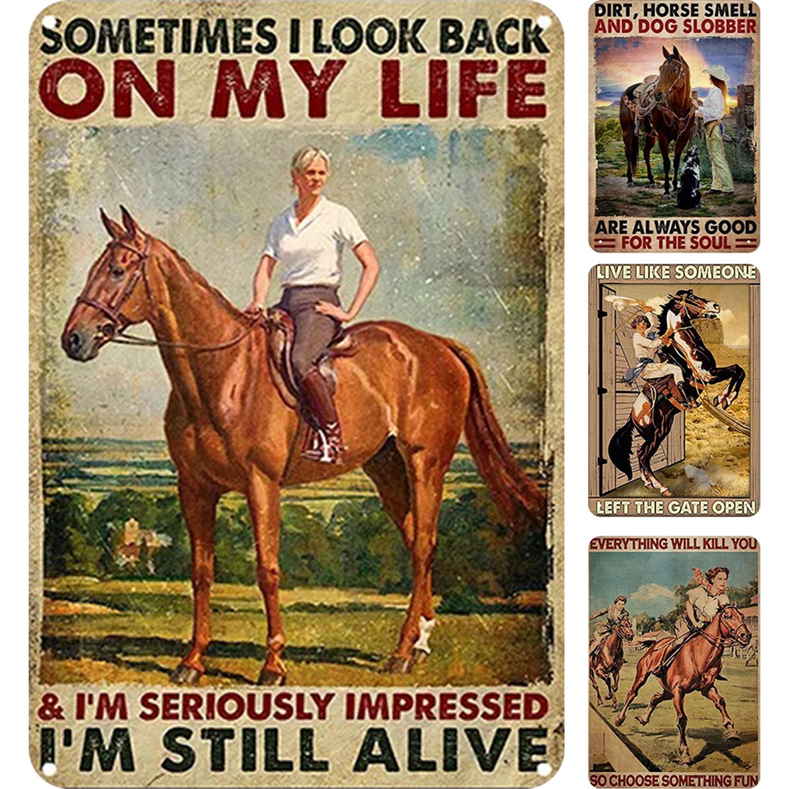 4Pcs Retro Metal Girl Tin Sign Rectangular Iron Painting Wall Home Decor 30x40cm