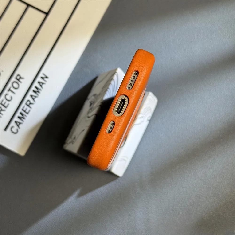 Magnetic Fabric Cloth Leather Phone Case For iPhone 15 Pro Max 14 Pro 16Plus 17 13 12 Contrast Color Card Insertion Hard Cover