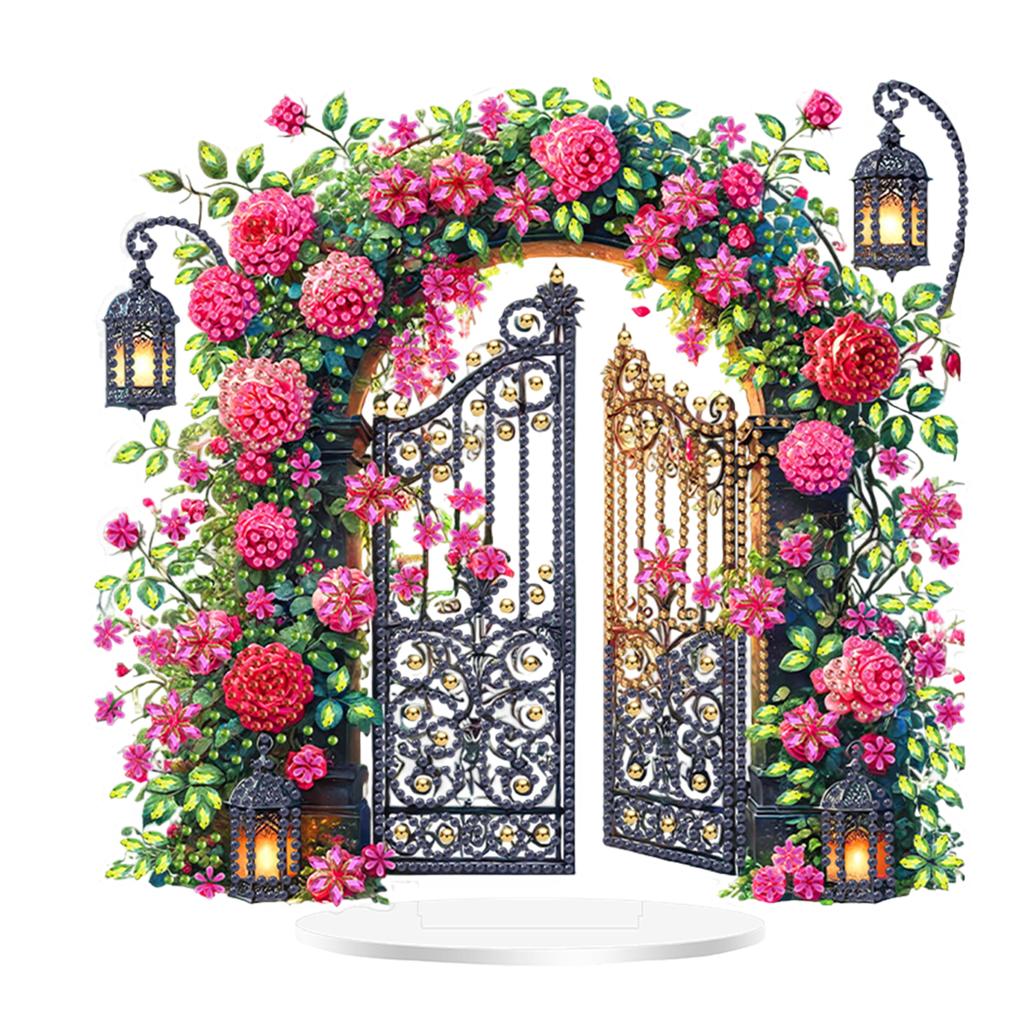 Acrylic Special Shaped Flowers Diamond Painting Tabletop Ornaments Kit Diamond Painting Desktop Decorations for Table Decoration