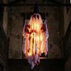 Remote Control LED Ghost Hanging Swing Halloween Decoration, Spooky Light Up Large Swinging Courtyard Decoration with Blood Fabric for Porch Yard Tree