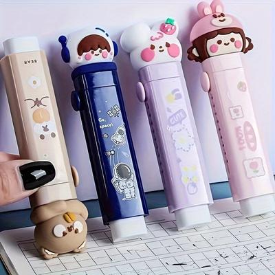 One Shell, Two Replacement Cores/cartoon Creative Push Pull Eraser, Cute Eraser, School Supplies