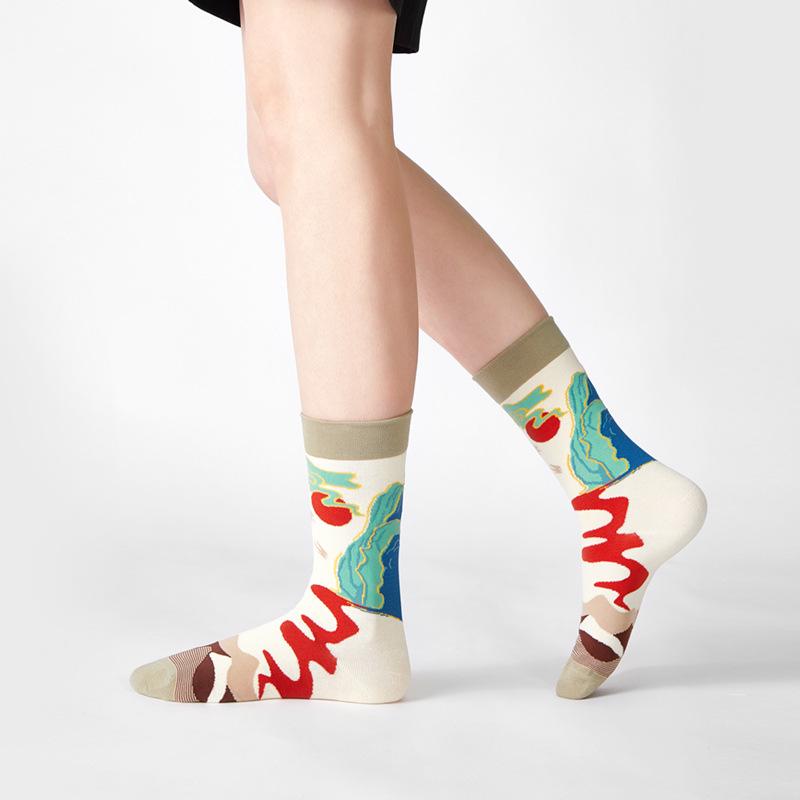 Lumi 2025 Trendige koreanische Baumwoll-Sportsocken in Mid-Calf-Länge für Damen und Herren