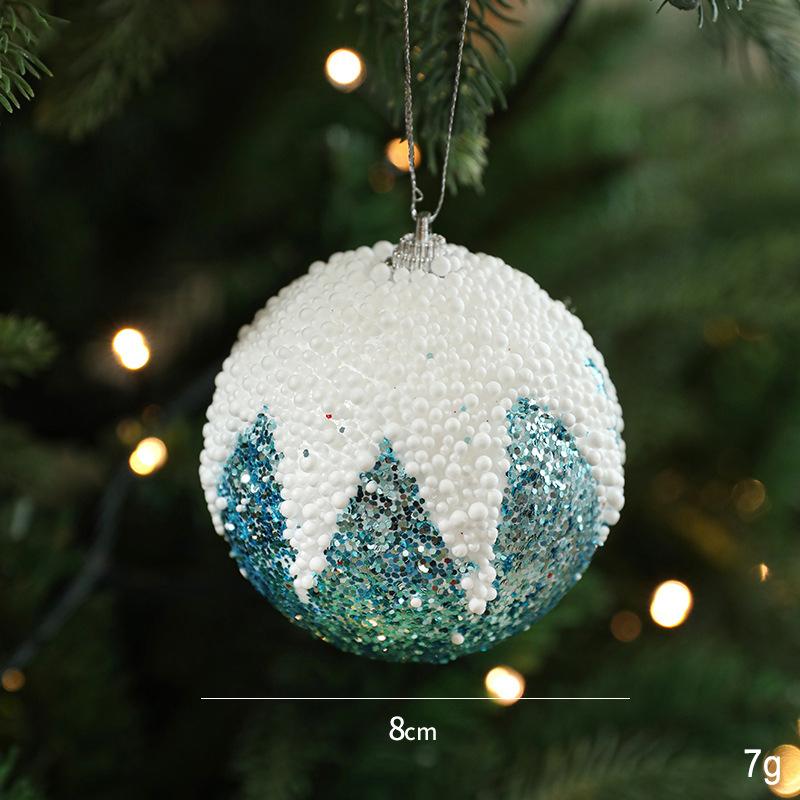8Cm Foam Sequin Christmas Balls Shatterproof Colorful Hanging Ornaments For Xmas Tree Decorations Party Home Holiday Decor