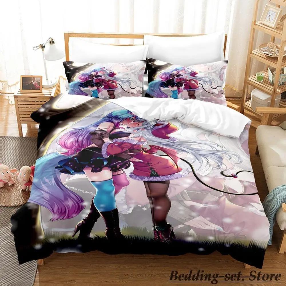 Sexy Girls Silvervale VTuber Bedding Set Single Twin Full Queen King Size Bed Set Adult Kid Bedroom Duvetcover Sets Anime Kawaii