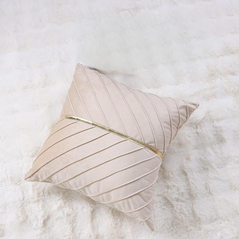 Household Flannel Pillow Cover Cojines Simple Pure Color Sofa Splicing Pillowcase Dutch Velvet Cushion Covers 45X45 Home Decor