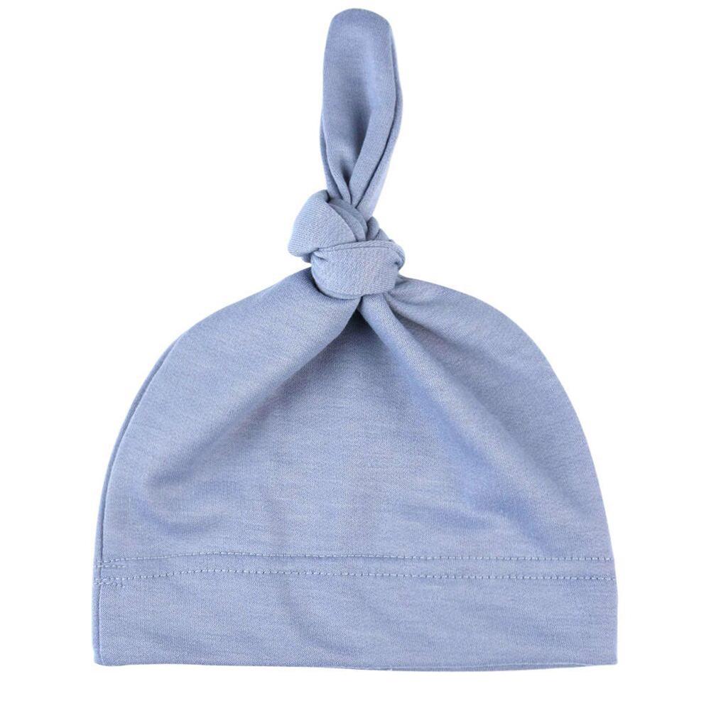 Cotton Coloured Knotted Hats Newborn Solid Color Adjustable Knot Cap