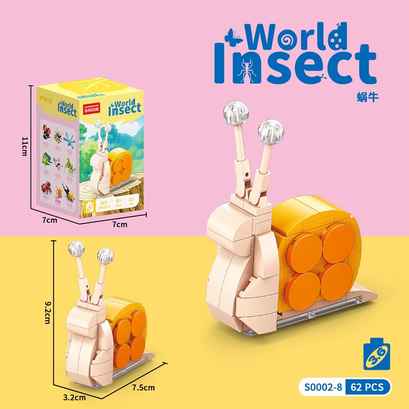 Non-Toxic Educational Insect Building Block Set - Bee & Butterfly Small Particle Models Early Learning Toy Gift For Kids