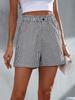 2026 European Summer Women's Black & Red Striped Casual Pocket Shorts