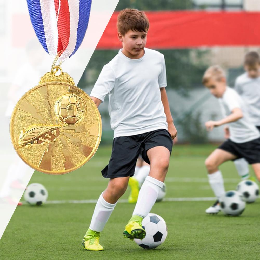 Soccer Medals Metal Winner Medals 2 Inch Zinc Alloy Football Medals with Neck Ribbon for Sports Competitions Celebration