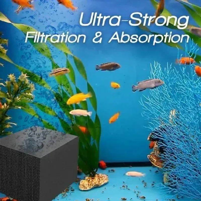 Aquarium Water Purifier Activated Carbon Strong Filtration and Absorption Cube Fish Tank Filter Aquarium Pool Water Purification