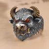 Bull Head Ring with Domineering Creativity, Simple and Atmospheric Hip-hop Punk Style Ring
