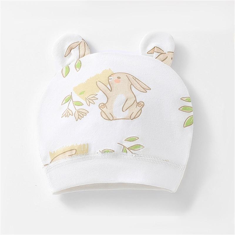 Lovely Newborn Hospital Hat Preemie Boys Girls Beanie Solid with Animal Pattern Infant Baby Hats for Spring Autumn Gift
