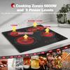 Glass Ceramic Hob 4 Plates, Built-in Hob 60 Cm, Hob 4 Hobs, 6600 W, Double & Oval Cooking Zone,, Touch, Timer, CHE66S244