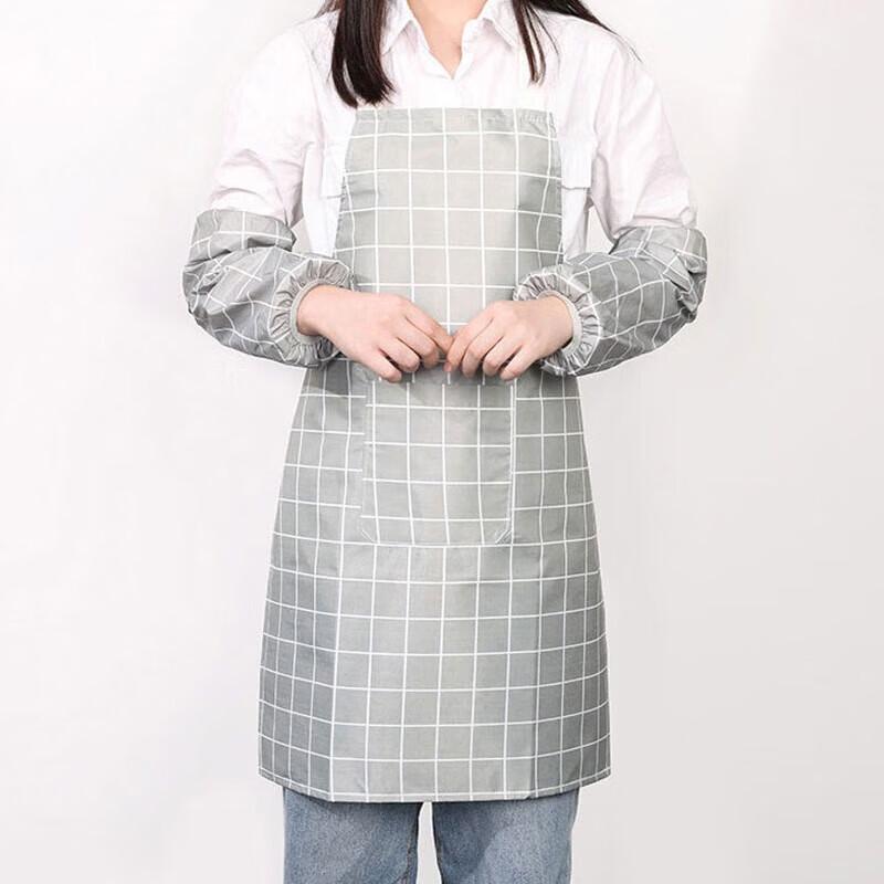

Водонепроницаемый Маслостойкий Клетчатый Кухонный Фартук с Рукавами