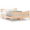 VidaXL Bed Frames with Headboard, Double Bed with Slatted Base, Adult Bedroom Bed, Modern, 135x190 Cm Wood of 3216396