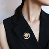 Zinc Alloy Brooch Pin, Moon Star Shape Lapel Badge with Rhinestones Inlaid, Decorative Collar Pin for Sweaters Collars Hats Bags Coats Scarves