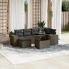 VidaXL Garden Lounge Set with Cushions 7 Pcs Grey Wicker 3269310