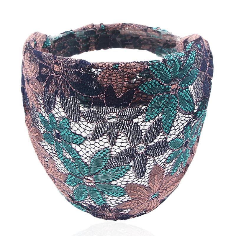 

Повязка на голову, кружево, этническая повязка на голову, японское и корейское покрытие для волос, головной убор, божественное покрытие, заколка для волос, модная верхняя одежда One Size зелёный