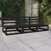 VidaXL 3-Seater Garden Sofa Patio Sofa Terrace Furniture Outdoor Sofa Outdoor Furniture Black Wood 3075303