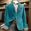 Men's Solid Color Corduroy Warm Pocket Suit Jacket Cardigan Men's Casual Suit