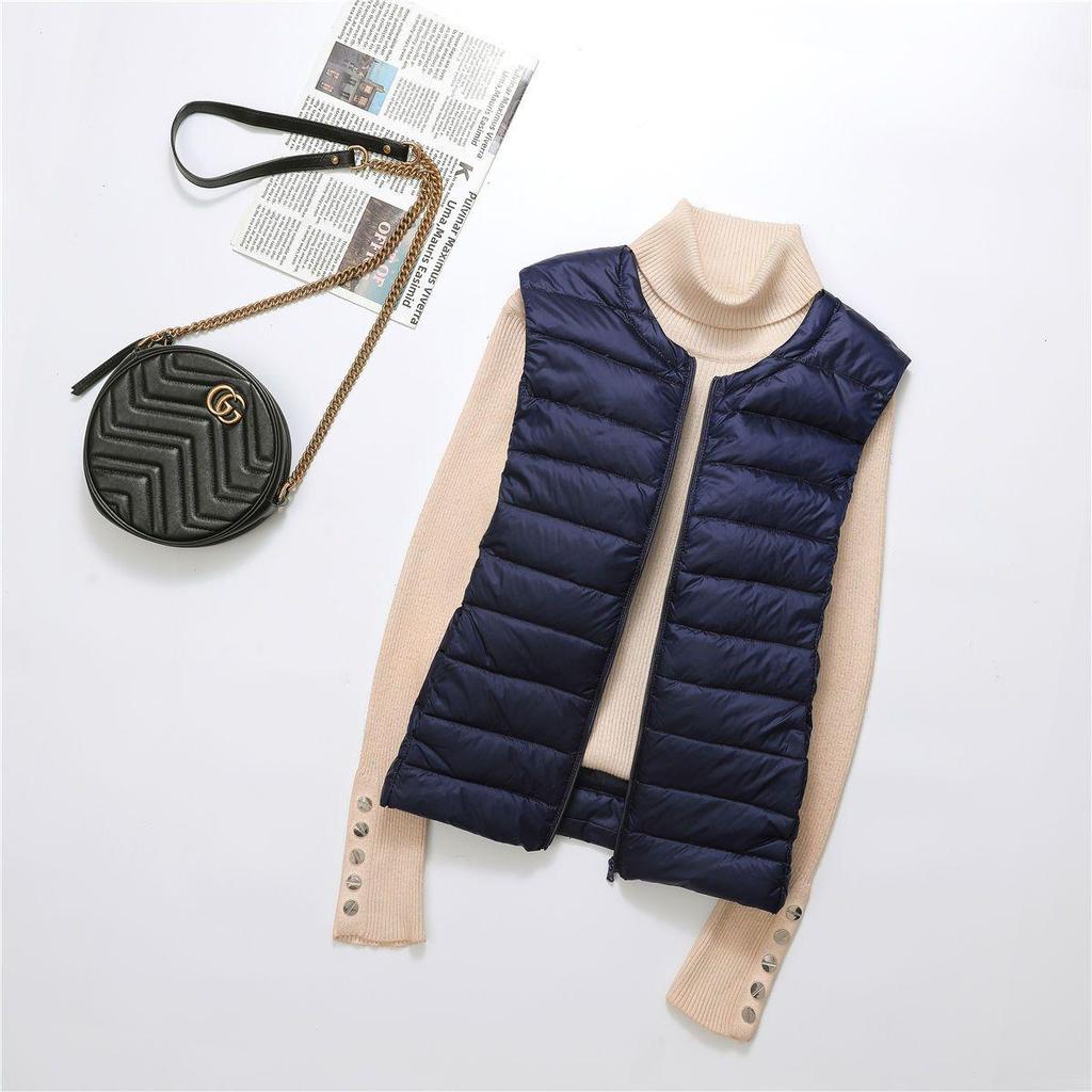 Women's Plus Size Lightweight White Duck Down Vest - Short Style for Middle-Aged & Elderly