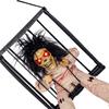 Scary Skull Cage Prisoner Haunted House Decor Spooky Hanging Ghost Screaming All Hallow Day Prop wit