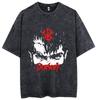 Retro Sleeve Cotton American Old Naruto Five-point Anime Short Sleeve T-wash Black T