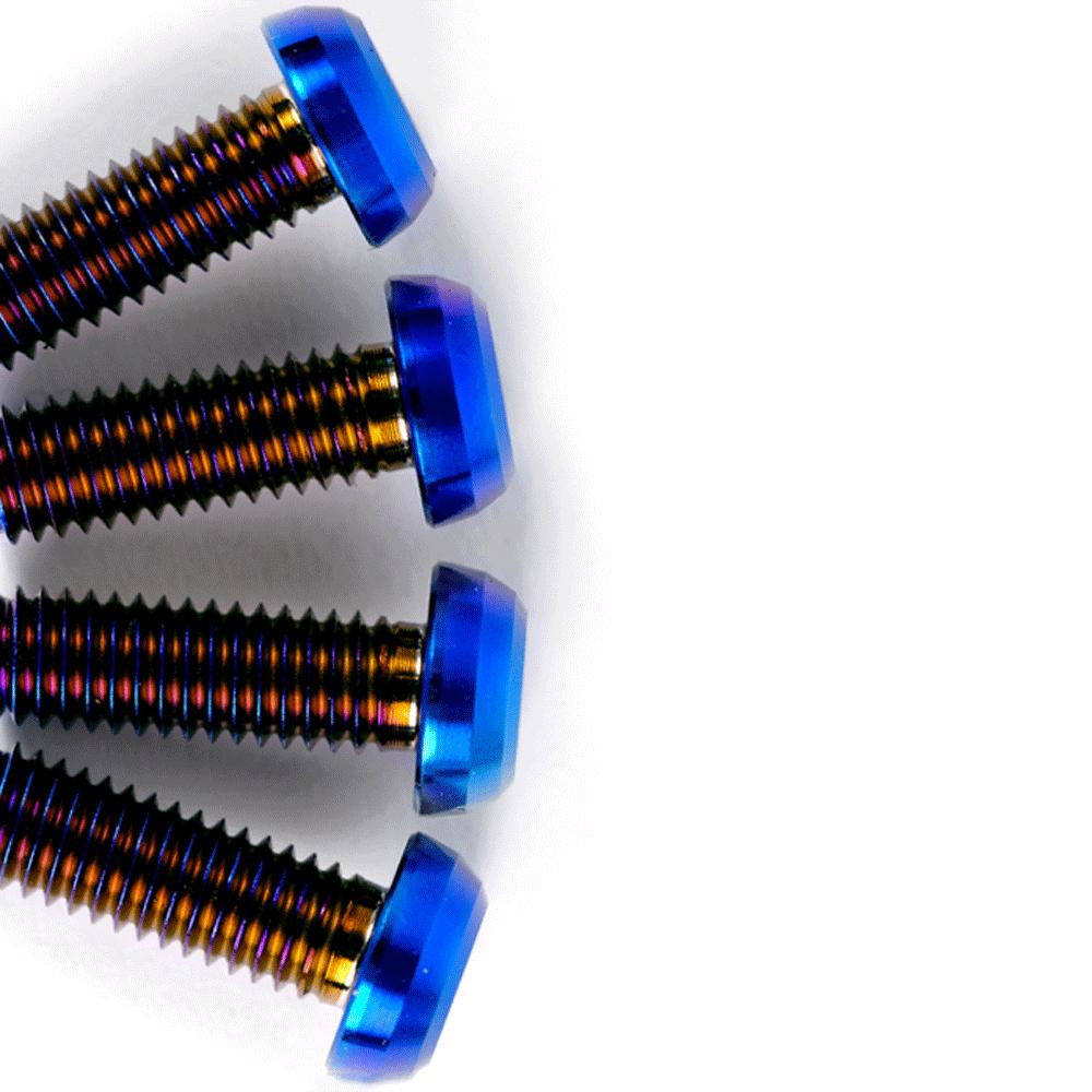 Multiple Color M6 P1mm X6/8/10/12/14/16/18/20/25/30/35mm GR5 TC4 Titanium Alloy Screw Bolt T30 Torx Mushroom Head For Bike