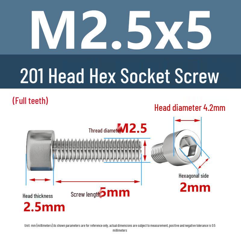 Yigu 201 Stainless Steel Cup Head Hexagon Screws and Bolts - M3, M4, M5, M6