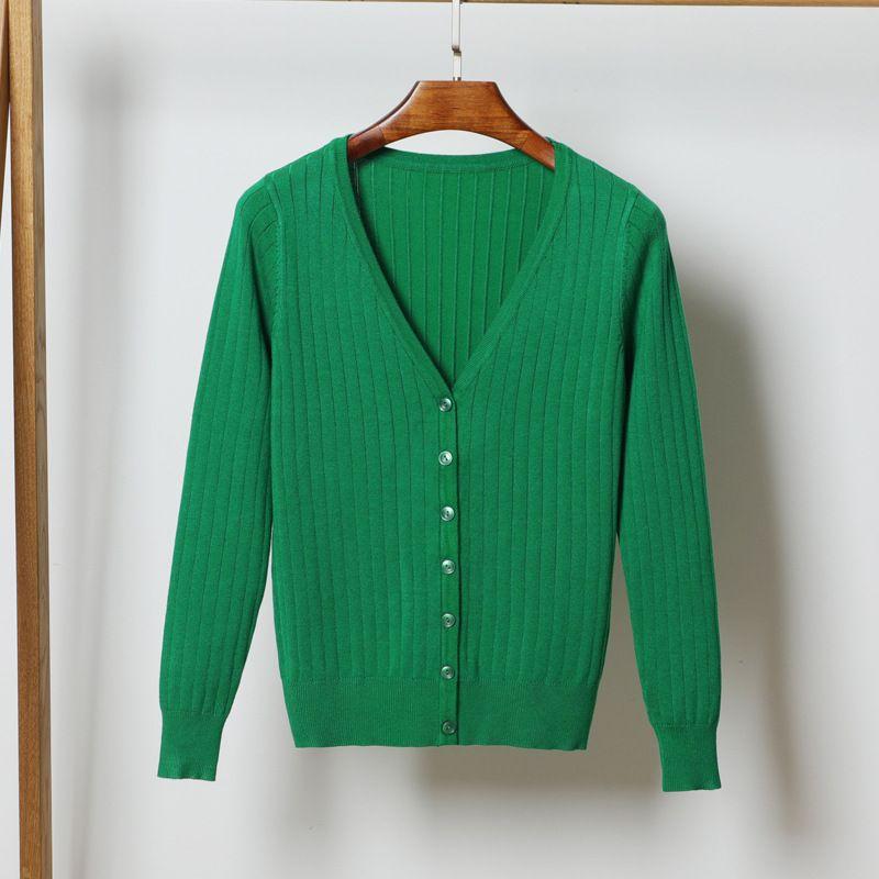 

Thin Short Long-Sleeve Cardigan Sweater Thin Short Long-Sleeve Cardigan Sweater Green XL
