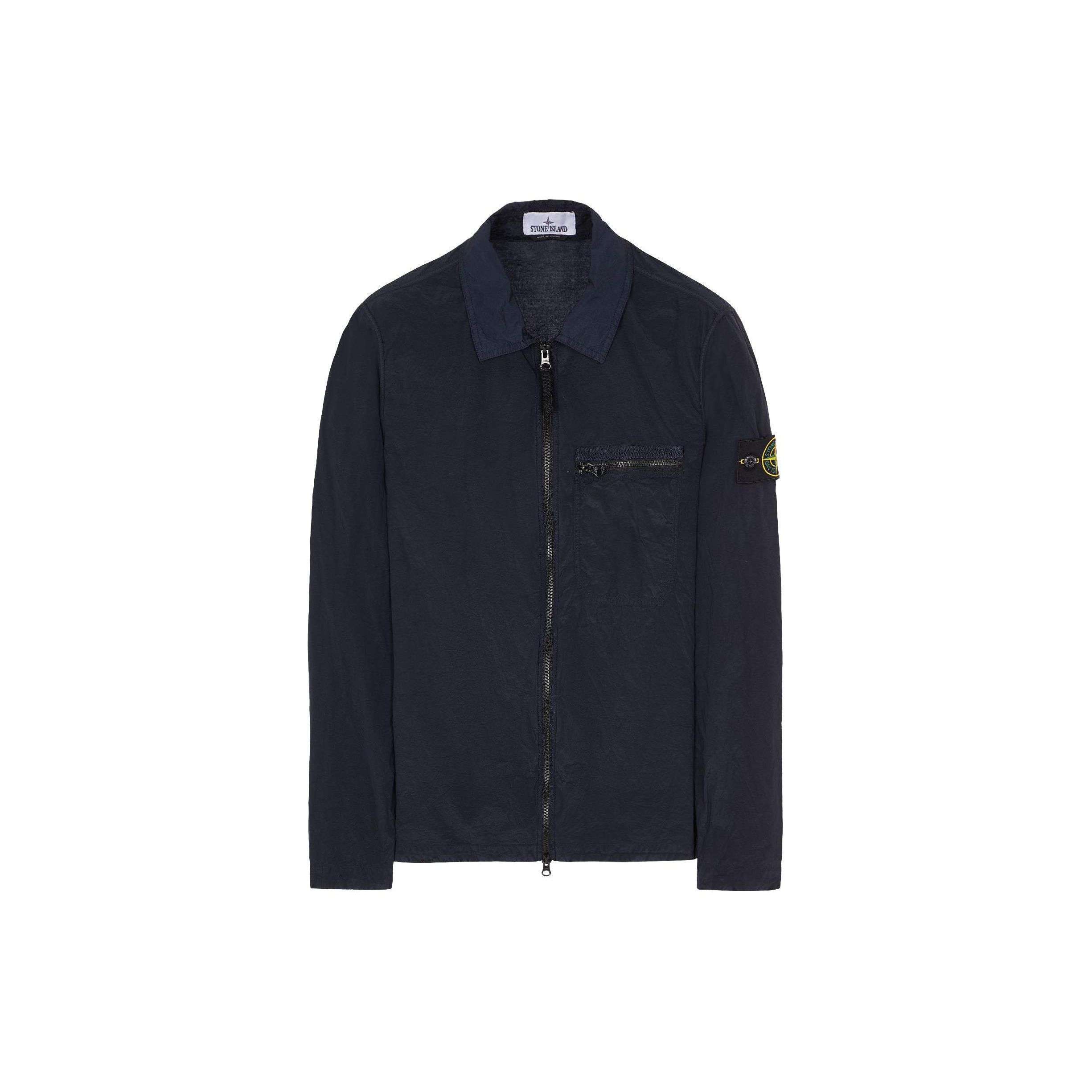 

STONE ISLAND Металлическая нейлоновая серия Однотонная куртка с воротником поло, одним карманом и логотипом, с длинными рукавами, мужская куртка синяя 801511219-V0020 XL