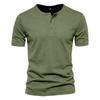 Men’s Summer Quick-Dry Mesh Henry-Neck T-Shirt – Casual Plain Short-Sleeved