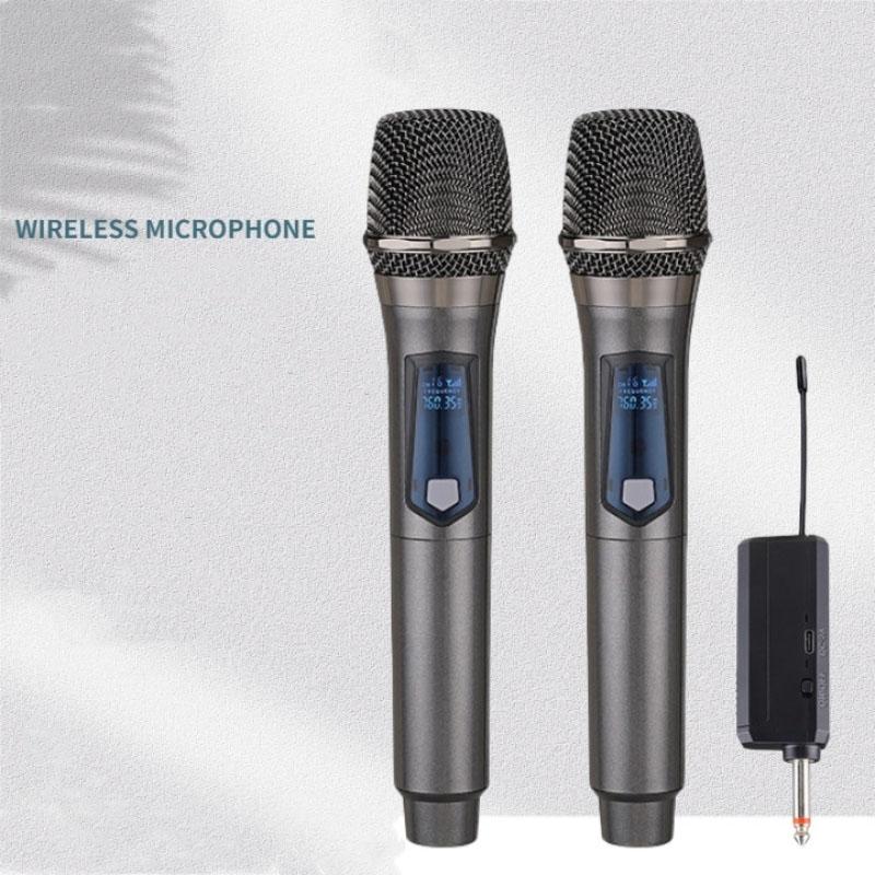 Wireless Microphone Dual Handheld Dynamic Microphone Professional Karaoke Mic for Stage Church Party School Live Speaker Meeting Show