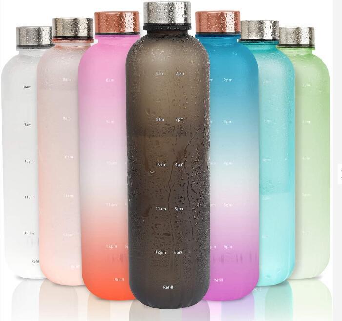 Tritan 1000ml Gradient Sports Water Bottle - Large Capacity, Portable, Outdoor Fitness Cup