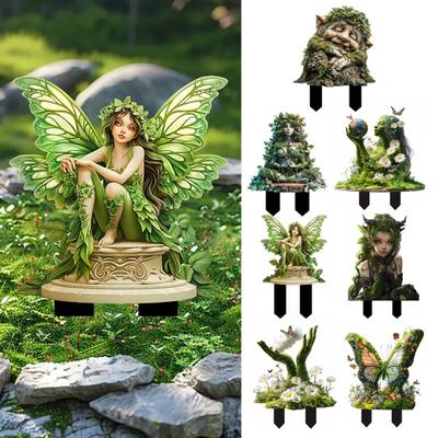 Acrylic Garden Stake Flower Pot Decoration Stake Fairy Garden Accessories Planter Insert for Indoor Outdoor Potted Plants
