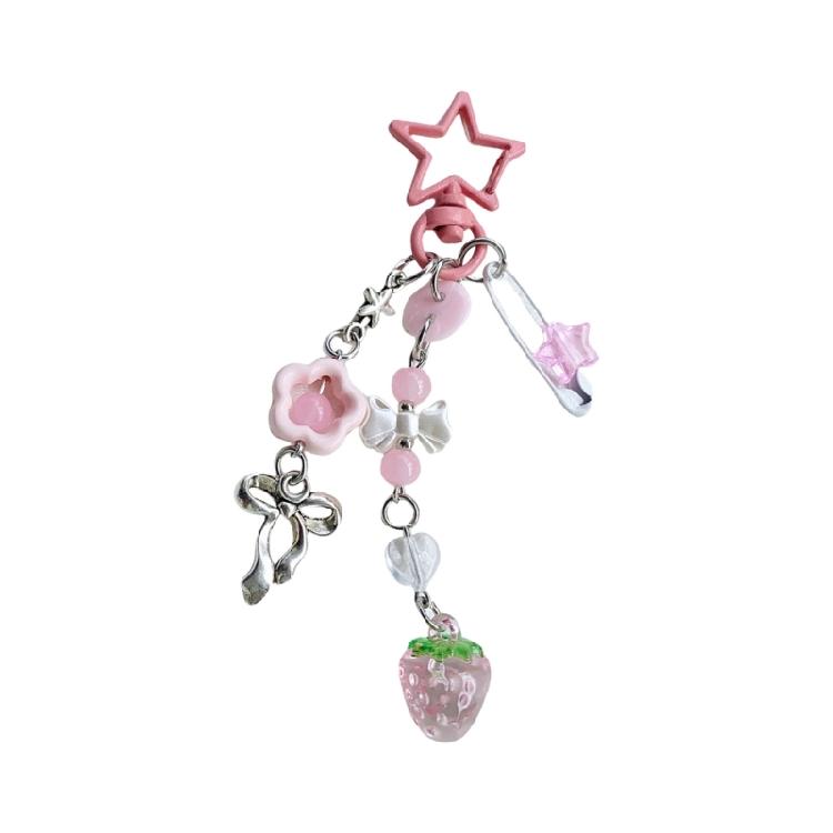 Multipurpose Love Star Bowknot Charm Portable Key Holder for Stylish Women Practical Bag Accessory for Daily Use