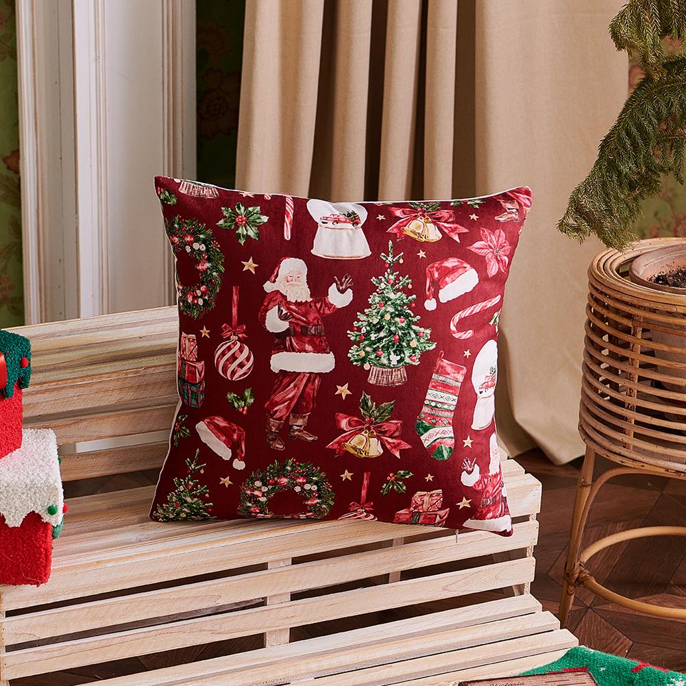 1Pc Christmas Cushion Cover For Living Room Bedroom Christmas Tree Gift Box Printed Pillowcase Festival Decor 45X45Cm