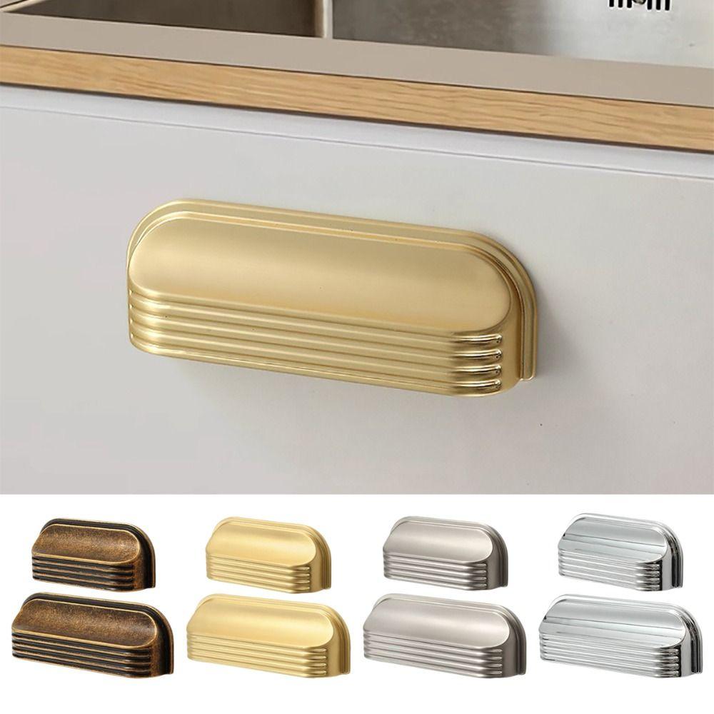 Zinc Alloy Material Drawer Pulls Curved Edges Design Drawer Handles Kitchen Cabinets