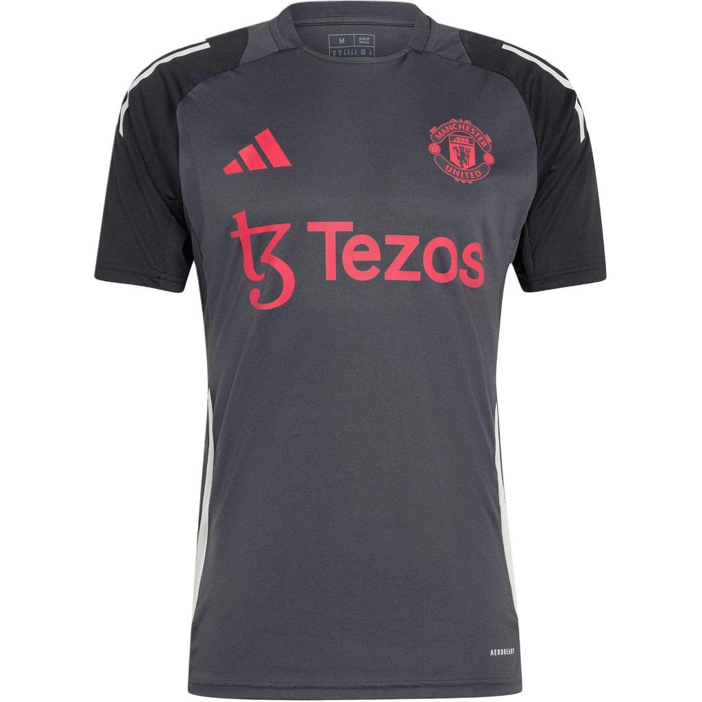 Adidas Tiro 24 Manchester United Sport Performance Training Fashion Comfortable Short Sleeve T-Shirt Men Tops Gray IS8086