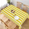 Yellow White Striped Polyester Tablecloth for Table Decor Washable Kitchen Dining Table Cloth Outdoor Indoor Holiday Party Decor