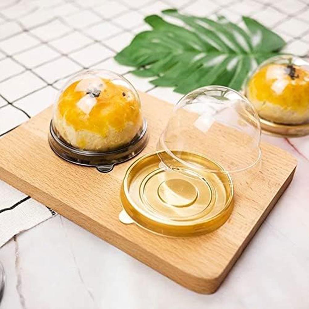 50pcs Mini Transparent Cake Box Container Transparent Cupcake Dome Pastry Baking Packaging Boxes Wedding Party Supplies Gifts