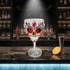 Colorful Cup with Floral Pattern, Gothic Tumbler for Home Bar Halloween Decor