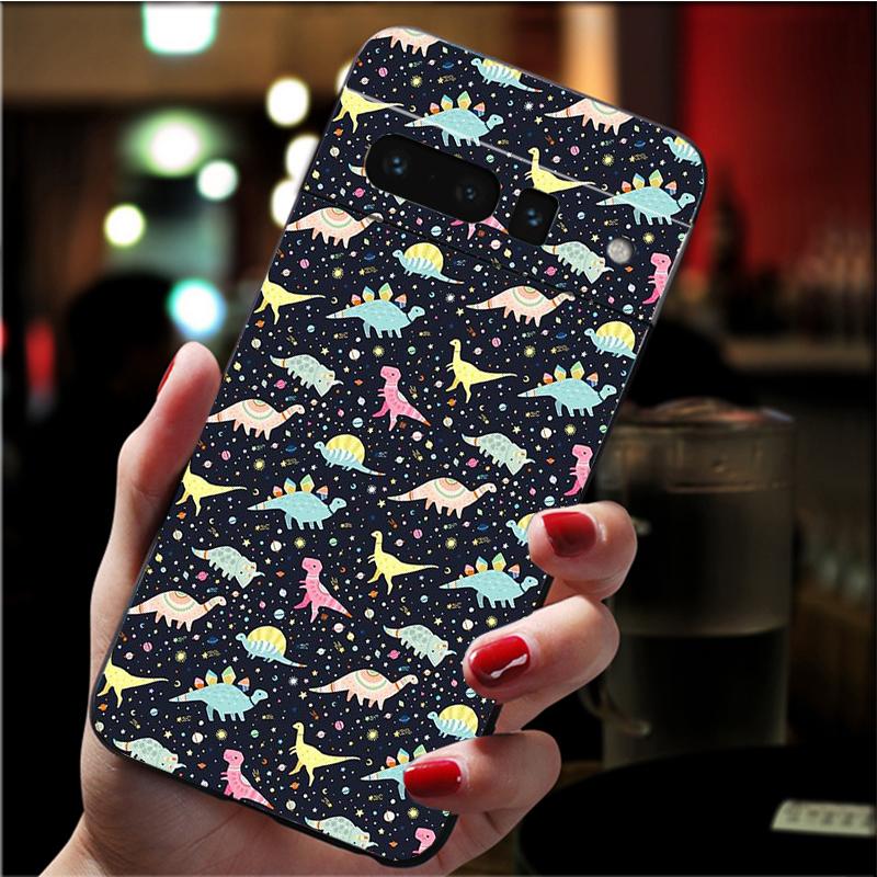 Phone Case for Google Pixel 7 Pro 7 6A 6 Pro 5A 4A 3A Pixel 4 XL Pixel 5 6 4 3 XL 3A XL 2 XL Cute Baby Dinosaur Case Funda