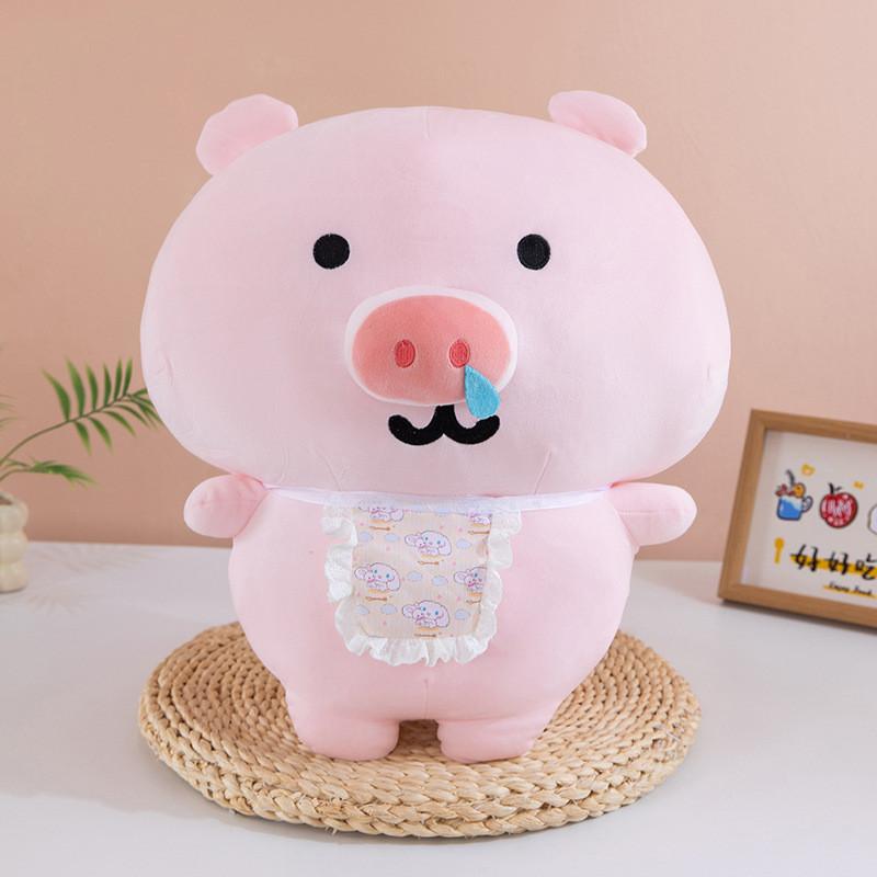 Grey Wolf Hello Kitty Pig Plush Toy Cute Cartoon Stuffed Animal For Kids And Adults